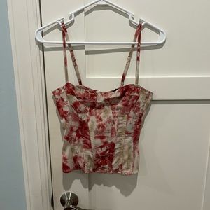 Pretty Little Thing pink and white corset; size: 4; new and excellent condition